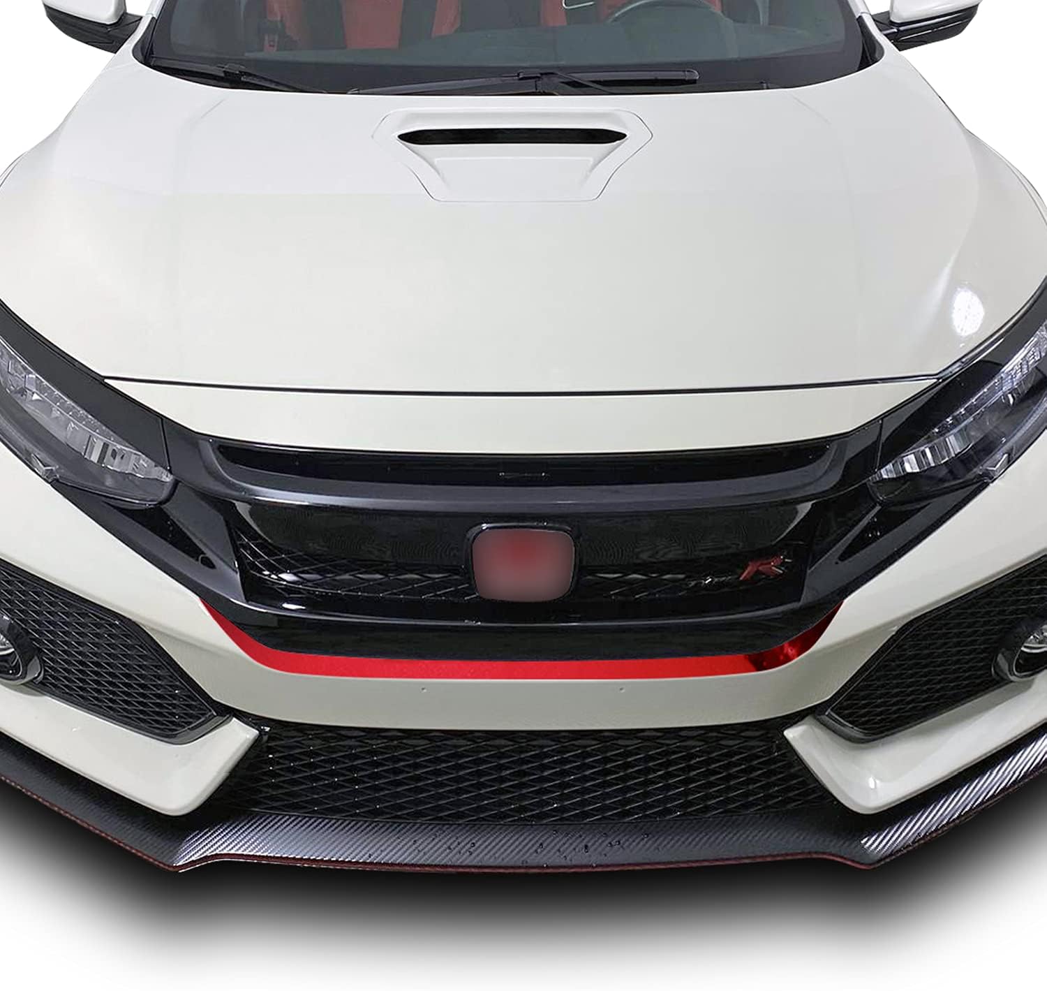 Gomu Hood Front Bumper Graphic Overlay Pre Cut Vinyl Decal Compatible with Honda Civic 2016-2021 - Chrome Pink