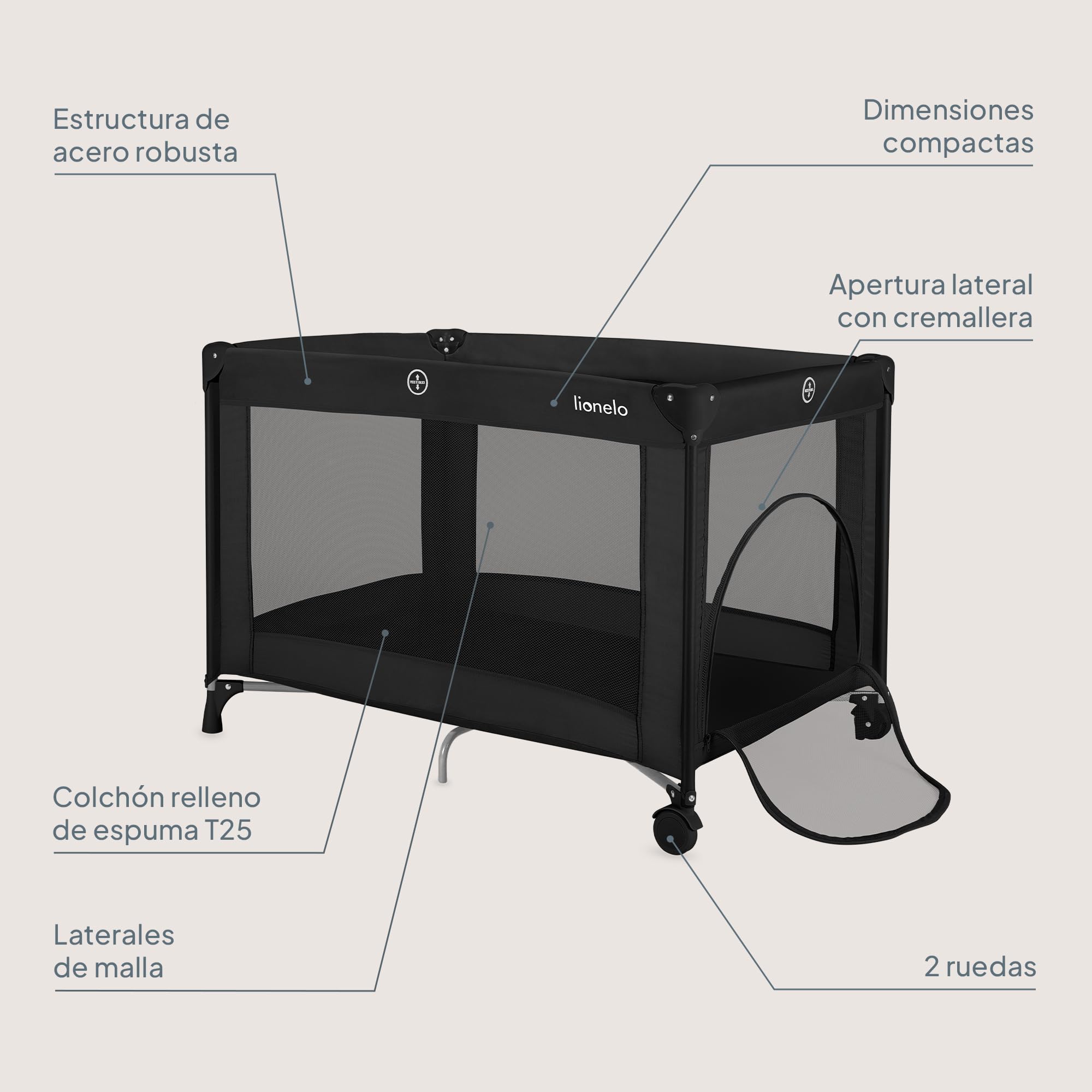 Lionelo Organizador Pañales Sidepocket Medium, Porta Pañales y Toallitas Bebe, Pañales Recien Nacido, Cambiador, Para Habitación de Bebe, 43x15x23 cm