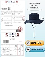 Vista 23 de Sombrero de lluvia impermeable para mujer, ala ancha, UPF50+, sombrero de sol de vaquero para hombre, plegable, suave, flexible, sombrero de playa