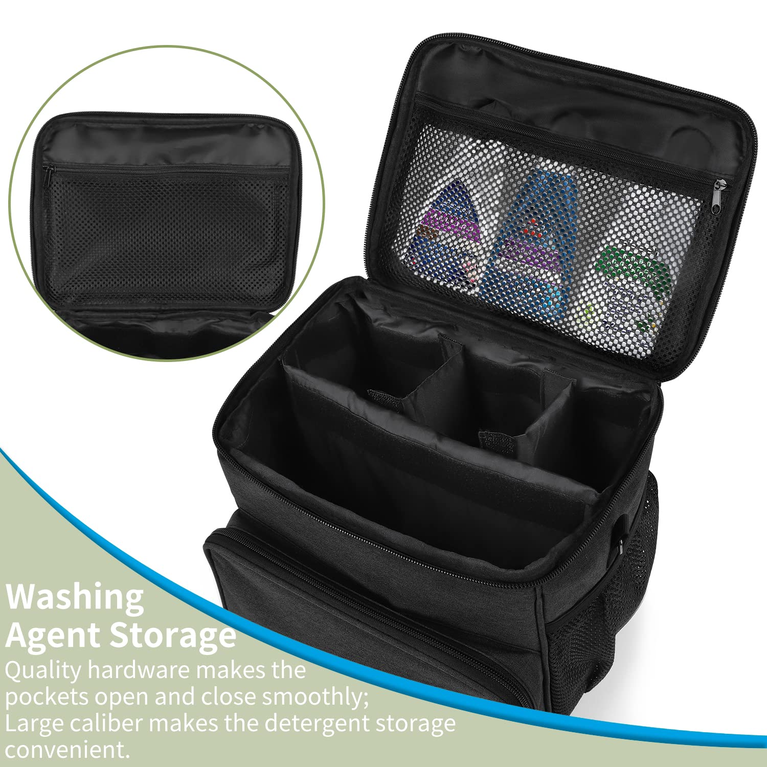 Storage bag Compatible with Bissell SteamShot Hard Surface Steam Cleaner 39N7V/39N7A,Adjustable Compartments Steam Cleaner Storage Bag,Carrying Case with Extra Pockets for Accessories(Bag Only!) 3