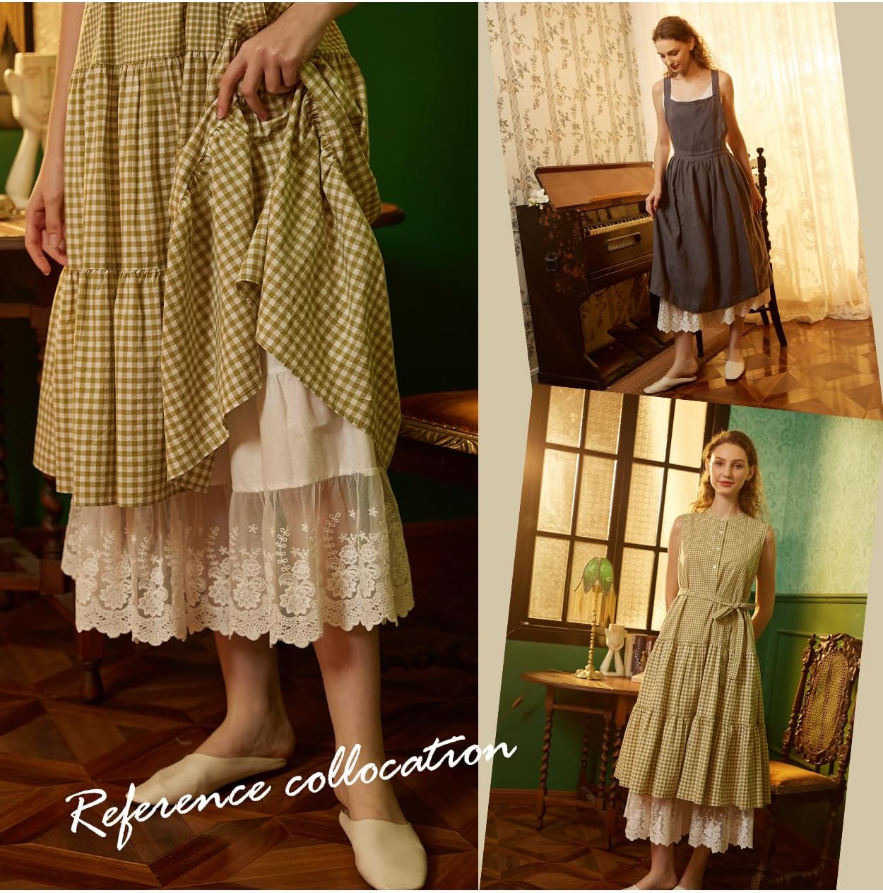 BEAUTELICATE Women Cotton Batiste Culotte Slip Pettipants Lace Trim Vintage Wide Leg Half Slip - Image 4