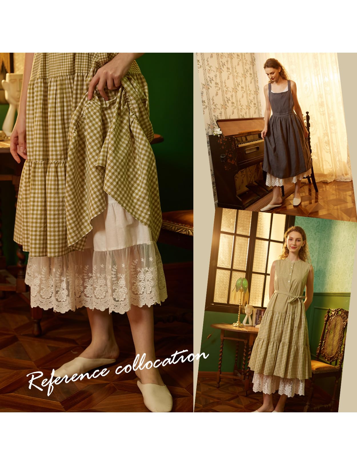 BEAUTELICATE Pantalones de Enagua Mujer Victoriano Enaguas Pantalón de Pijama con Encaje 100% Algodón Antiestático Marfil Nergo Beige（Piernas Anchas - Nergo,2XL）
