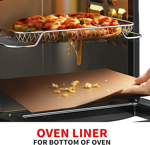 Miniatura 2 de 3 Pack Copper Oven Liners for Bottom of Oven, Reusable - Heavy Duty Non-stick Teflon Mats 16"x 24", Easy to Clean - Electric Gas Oven Floor