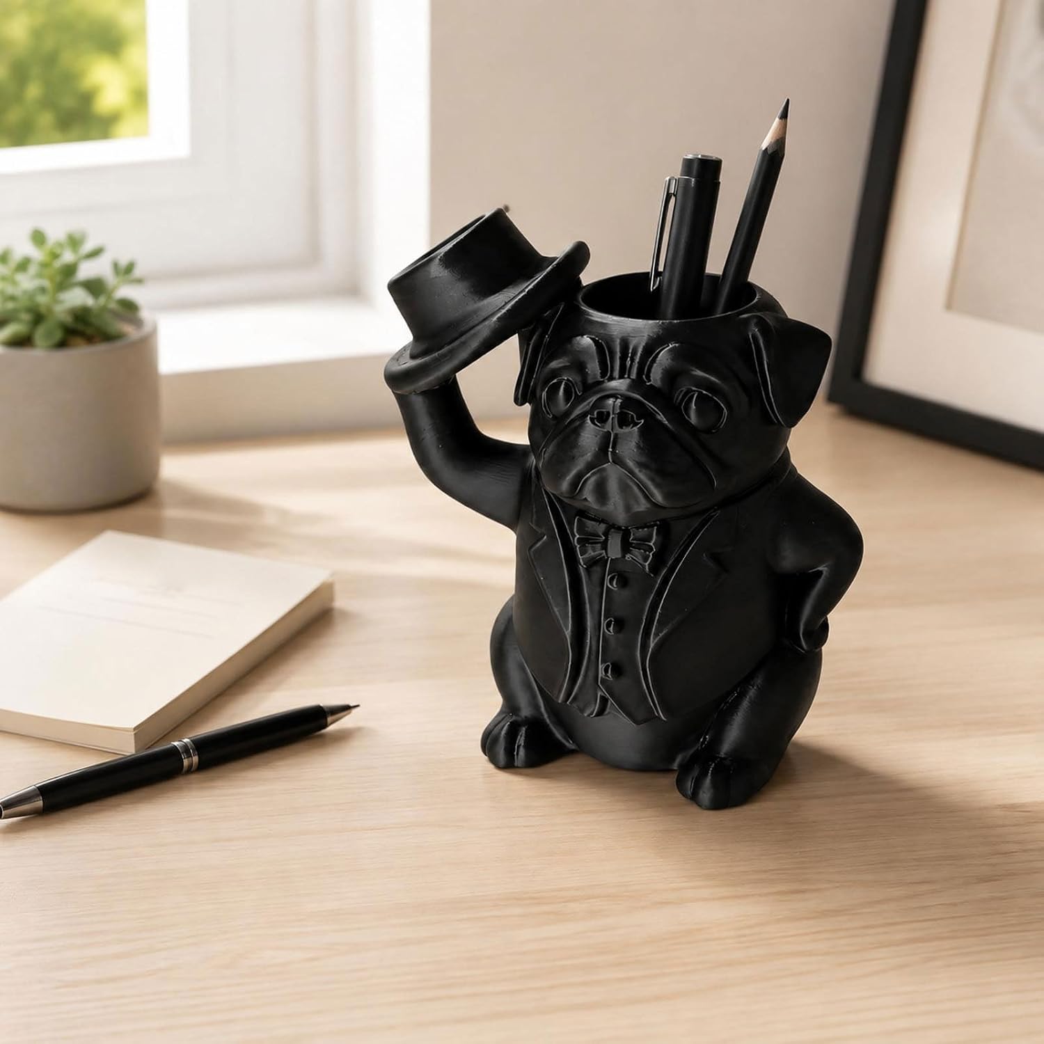 Gentleman Pen Holder, Decorative Desktop Pencil Organizer image 3