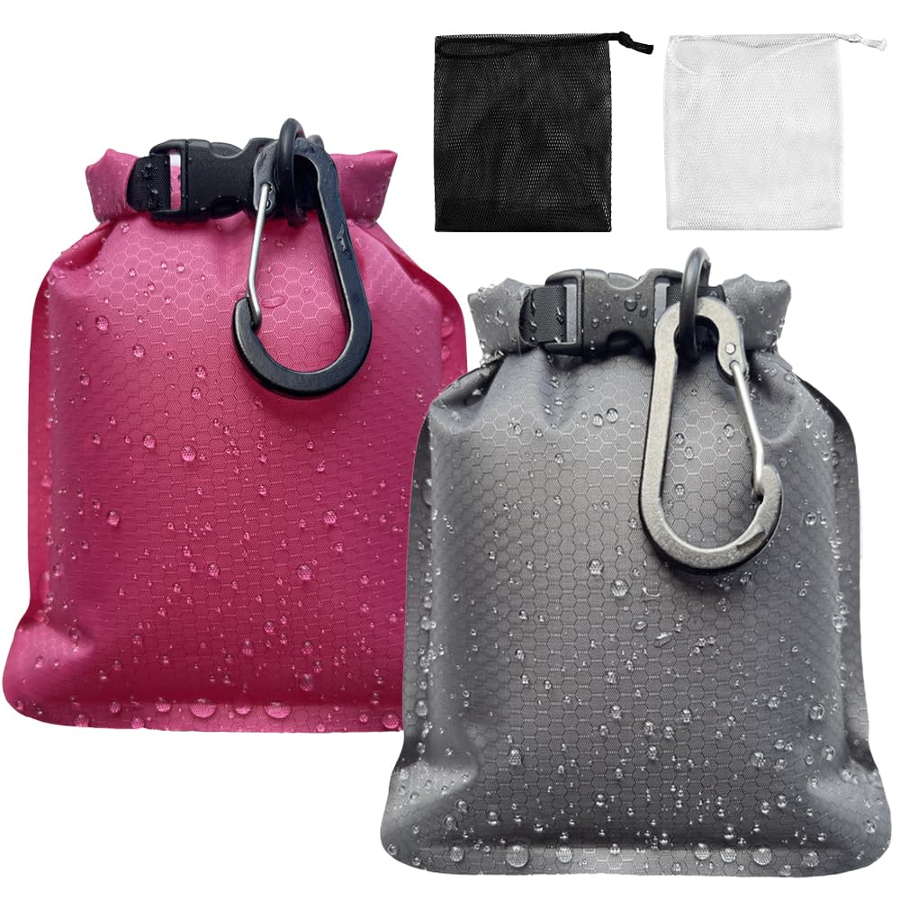 2 Pièces Sacs à Savon de Voyage, Sac à Savon Imperméable avec 2 Sacs à Mousse et 2 Mousquetons, 17 * 13 cm Pochette Savon Solide Etanche pour Camping, Voyage, Extérieur, Gym