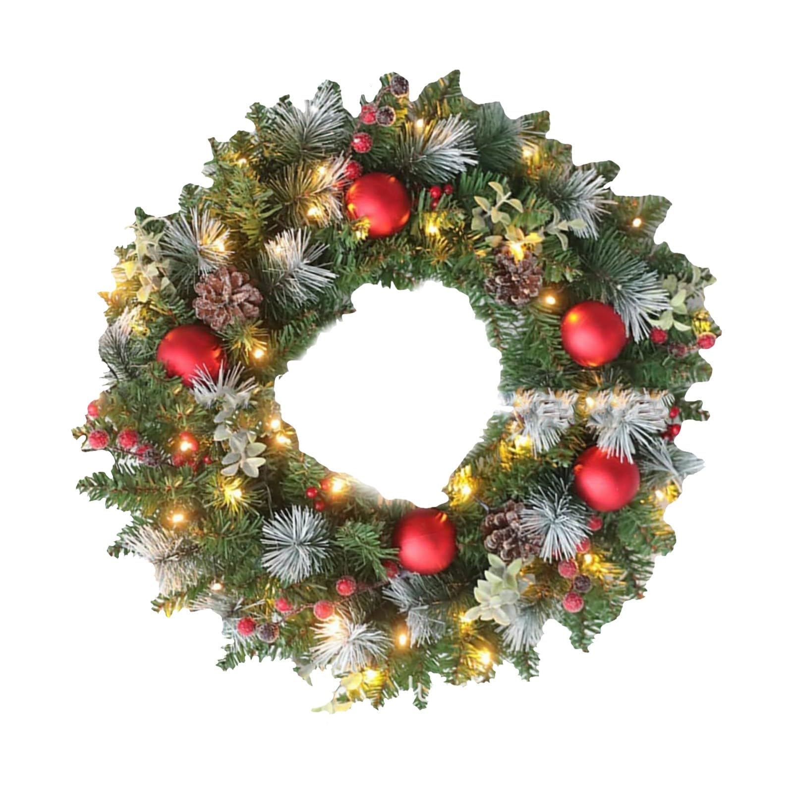 Ghirlanda Natalizia con Corona Natalizia per Porta Christmas Wreath Artificiale Ghirlanda con Porta Natale Verde Ghirlande Natalizie Lunghe Per Esterno Decorazioni Di Natale