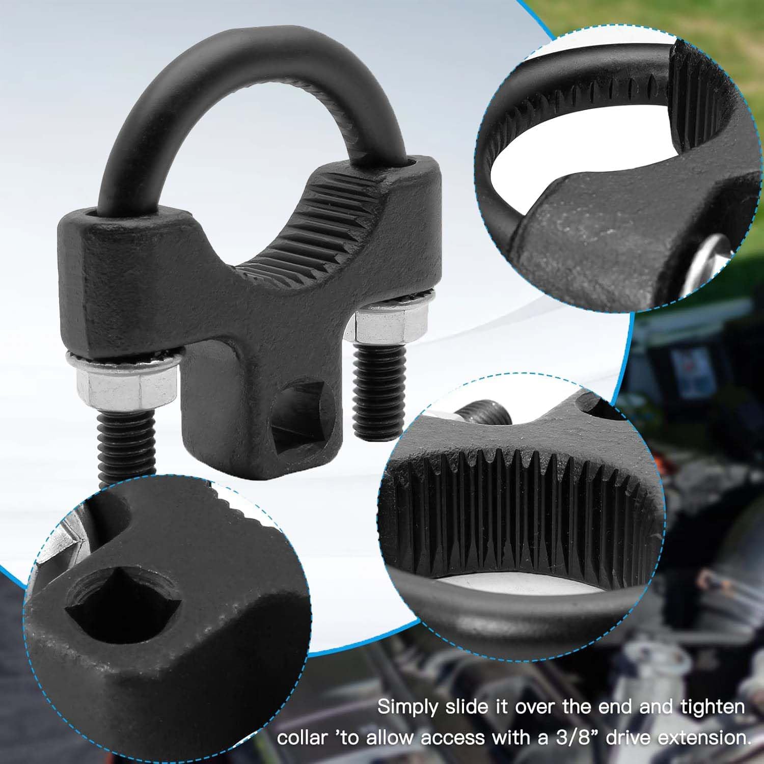 High-Strength Inner Tie Rod Tool Set 3/8" Alloy Steel Remover & Installer Non-Slip U-Wrench 30-42mm for Car Truck SUV Automotive Chassis Repair