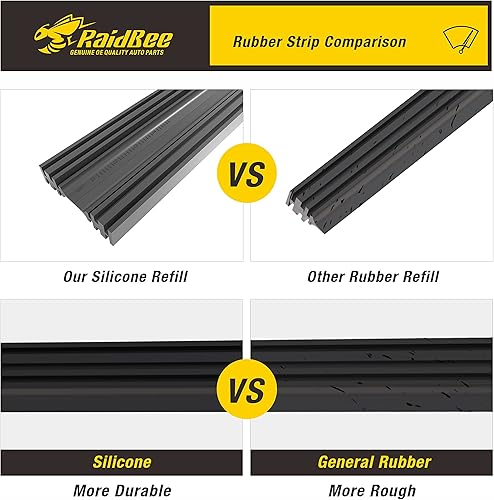 Miniatura 4 de 4 piezas de repuesto de limpiaparabrisas de silicona, repuesto universal ajustable para Tesla, Toyota, Hyundai, Honda (28 pulgadas), delanteros y