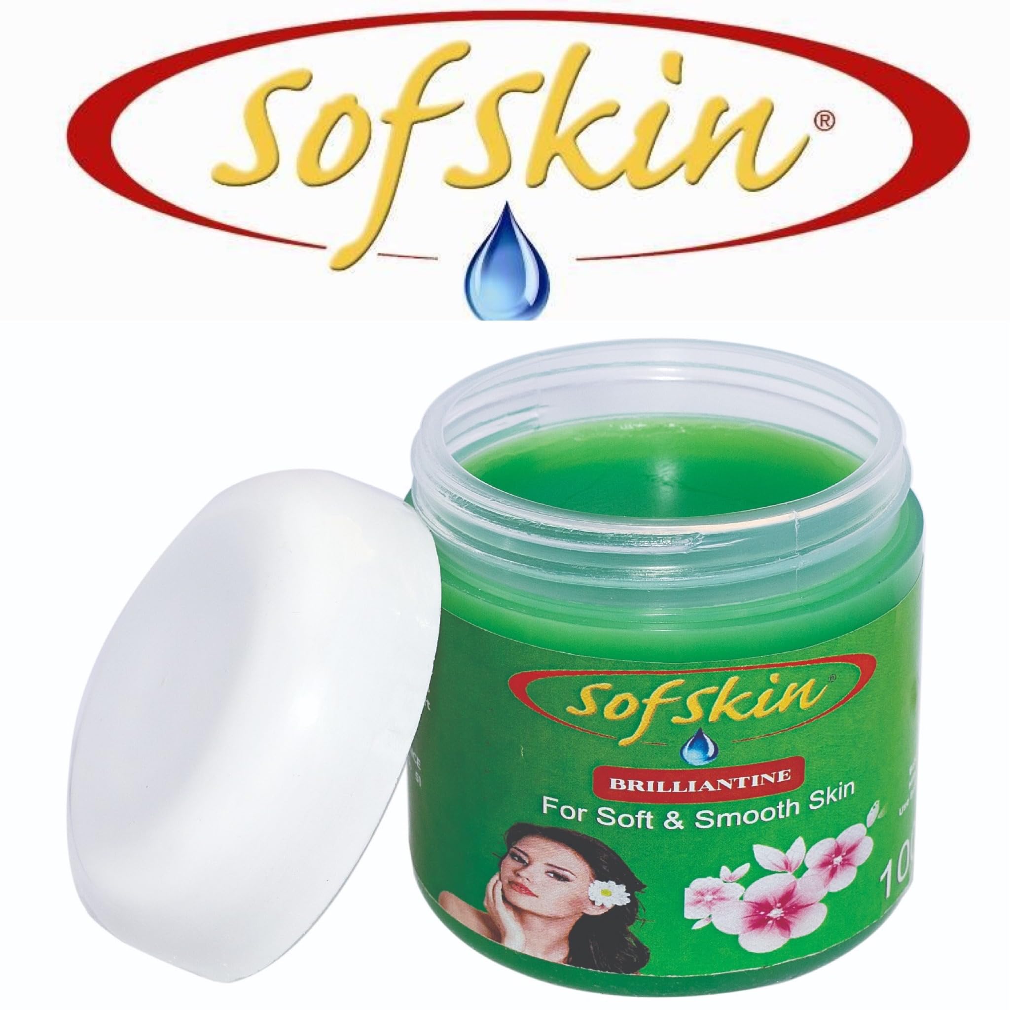 SOFSKIN (USA Brand) Brilliantine (Green, Perfumed) 100gm x 2 Jars. Skin Moisturiser & Hair Styling Cream.-image-24