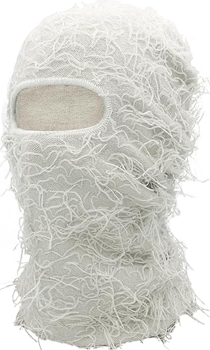 XYIYI Pasamontañas de esquí envejecido, máscara facial de punto de cara completa, pasamontañas de invierno, resistente al viento, calentador de