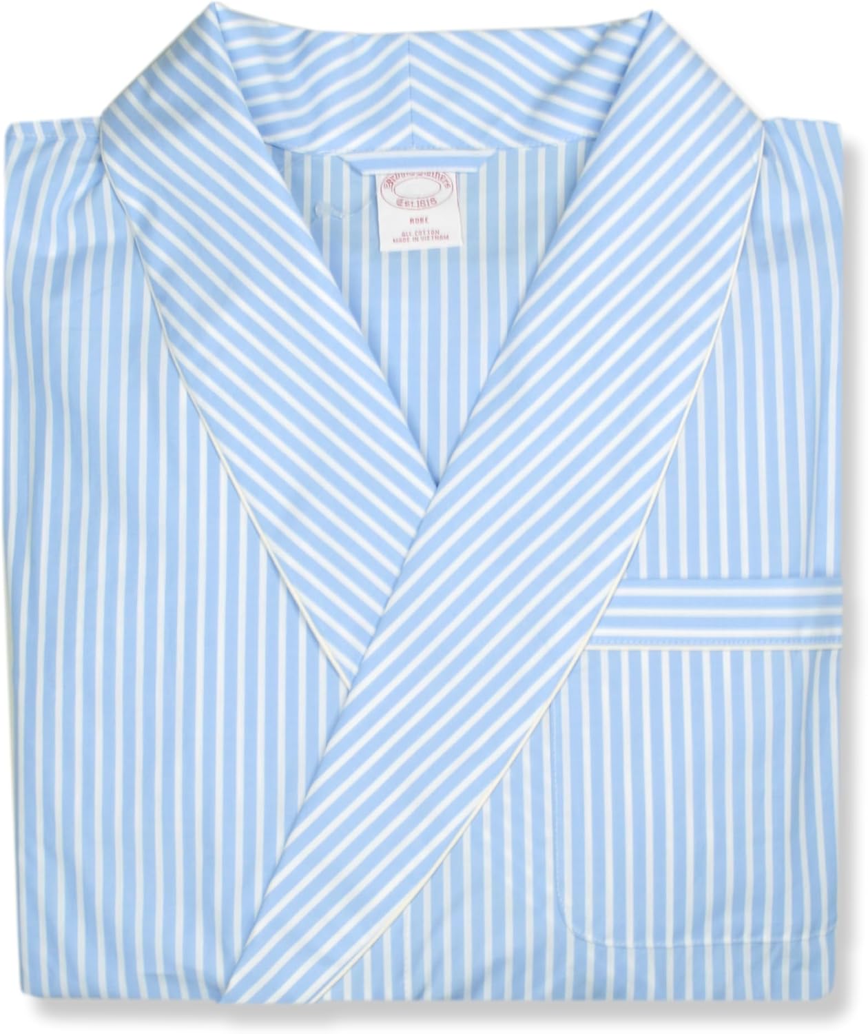 Brooks Brothers Mens Lightweight All Cotton Knee Length Robe with Belt,