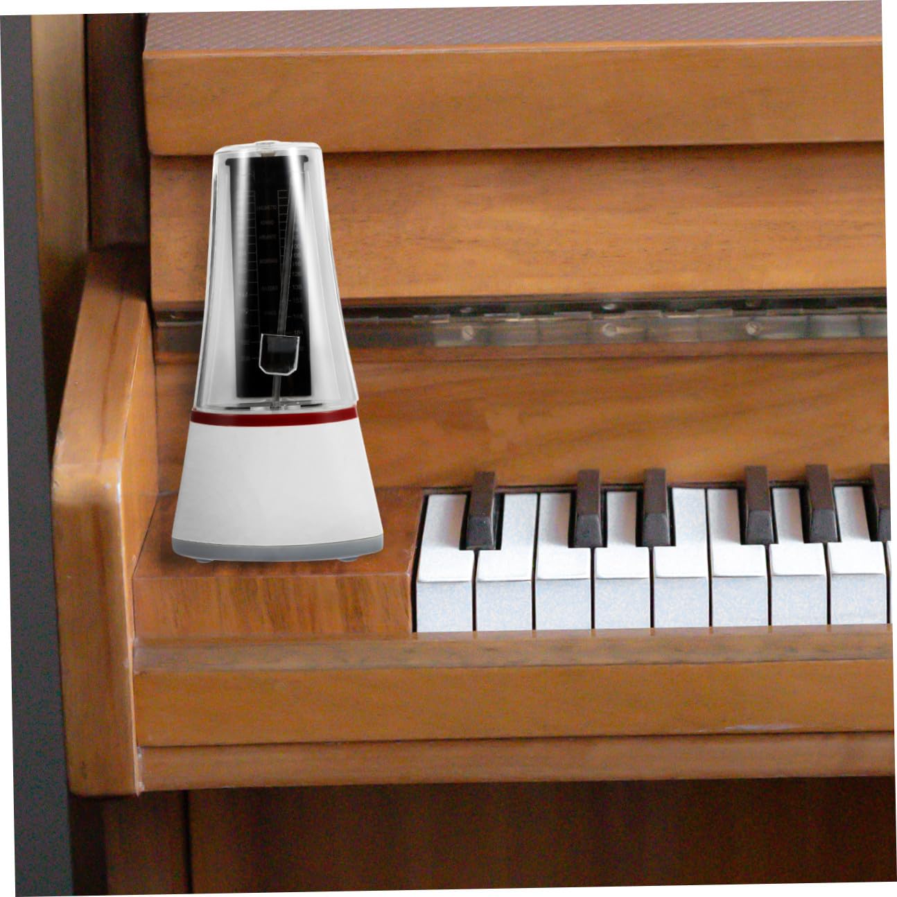 Mechanisches Metronom für Gitarre und Musikinstrumente aus Abs und Metall Weiß zur Rhythmusentwicklung und Tempoerhaltung für Anfänger Geeignet