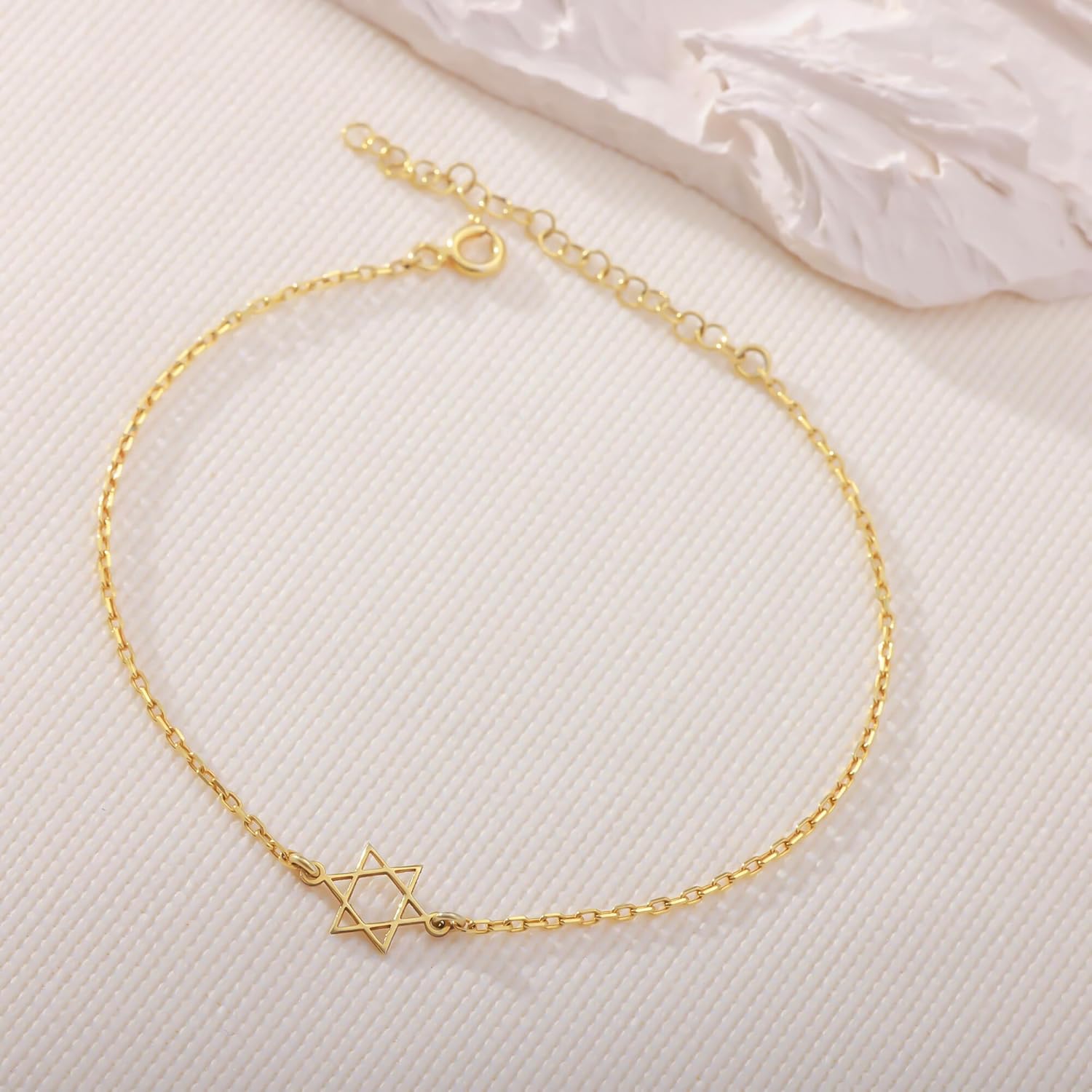 Dainty Star of David Bracelet – Gold or Silver Magen David Jewelry – Tiny Jewish Star Pendant – Minimalist Religious Gift for Her - Image 8