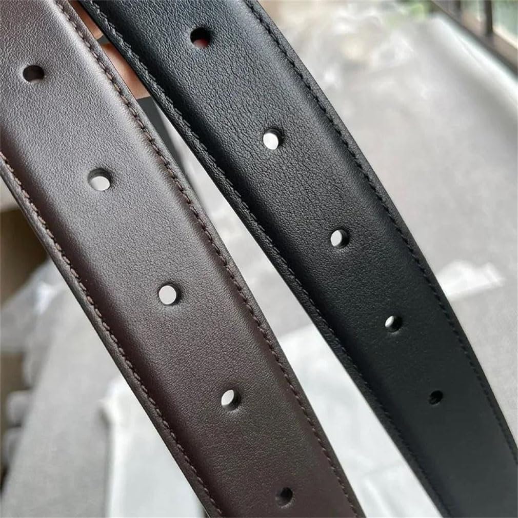 Women Top Layer Cowhide Belt Vintage Simple Metal Buckle Belts