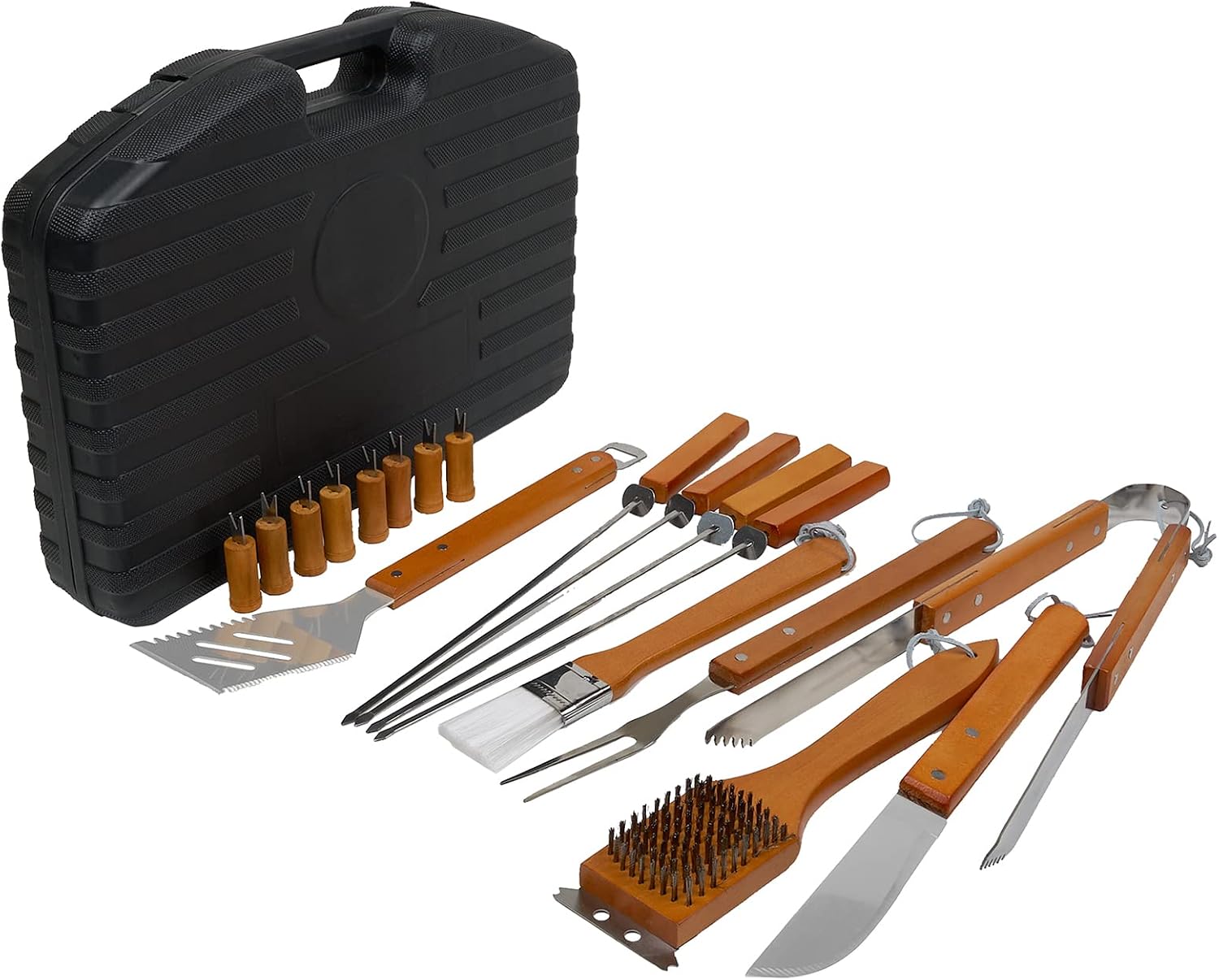 Mr. Bar-B-Q Deluxe BBQ Tool Set | All in One BBQ Tool Set | Premium Hard-Shell Case | Contains 18 Stainless Steel BBQ Grilling Tools | BBQ Tools Set for Men