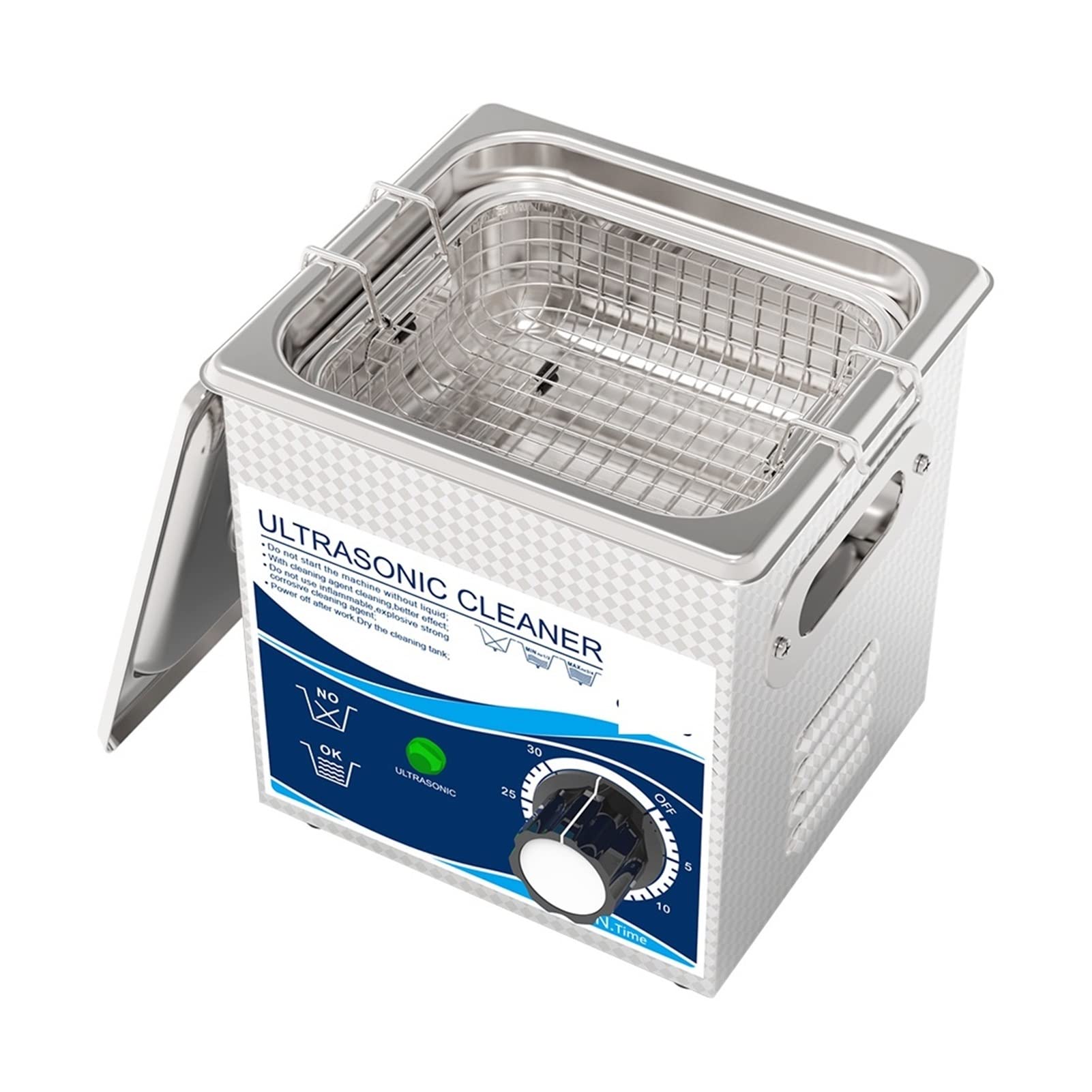 Dispositivo per la Pulizia ad ultrasuoni 1. 3L 120w Cleaner ad ultrasuoni for Occhiali Orologi for Gioielli Parte di riserva Rust Iniettore Combusti(120W)