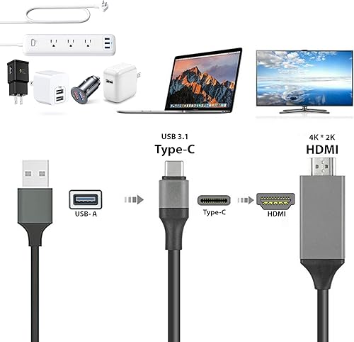 Miniatura 7 de PRO USB-C HDMI compatible con Your Nothing Ear 1 a 4k con puerto de alimentación, cable de 6 pies a 2160p a 60Hz, cable de 6 pies6.6 ft
