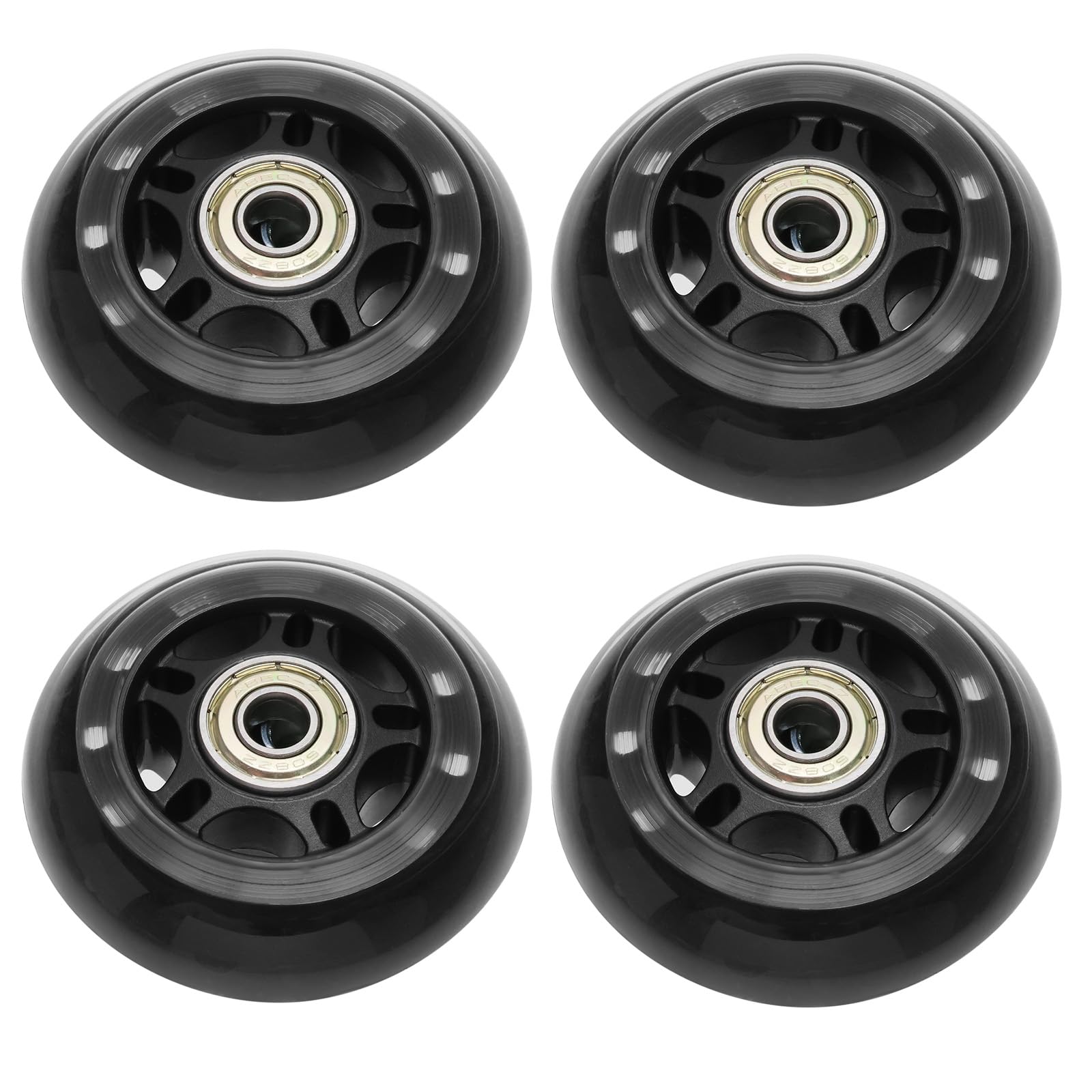 YINETTECH Pack of 4pcs PU Wheels with 608ZZ Bearings Front Anti-Tip Wheel Assembly for Scooters Power Chairs Skateboards Drift Cars 72x24mm