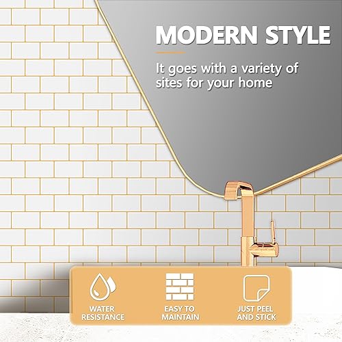 Miniatura 6 de Azulejos de 5 hojas para despegar y pegar, 12 x 12 pulgadas, azulejos de metro 3D, calcomanías autoadhesivas para salpicaduras, azulejos de pared 3D