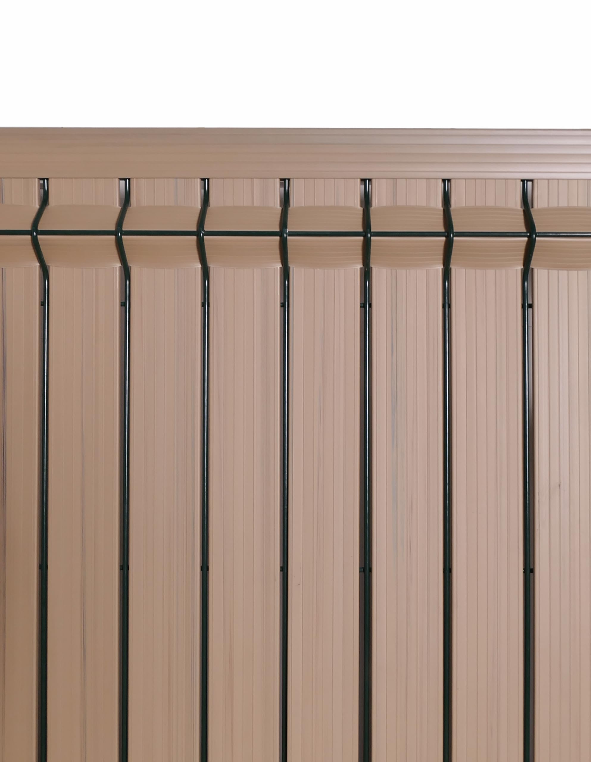 Kit de ocultación de láminas de PVC para panel de malla rígida de malla 55 brisa de vista, altura 1,93 x 2,50 cm, color bambú