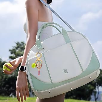 Tennis Ball Keychain Sparkling Crystal Tennis Racket Keyring Accessory Purse Charm Car Key Chain