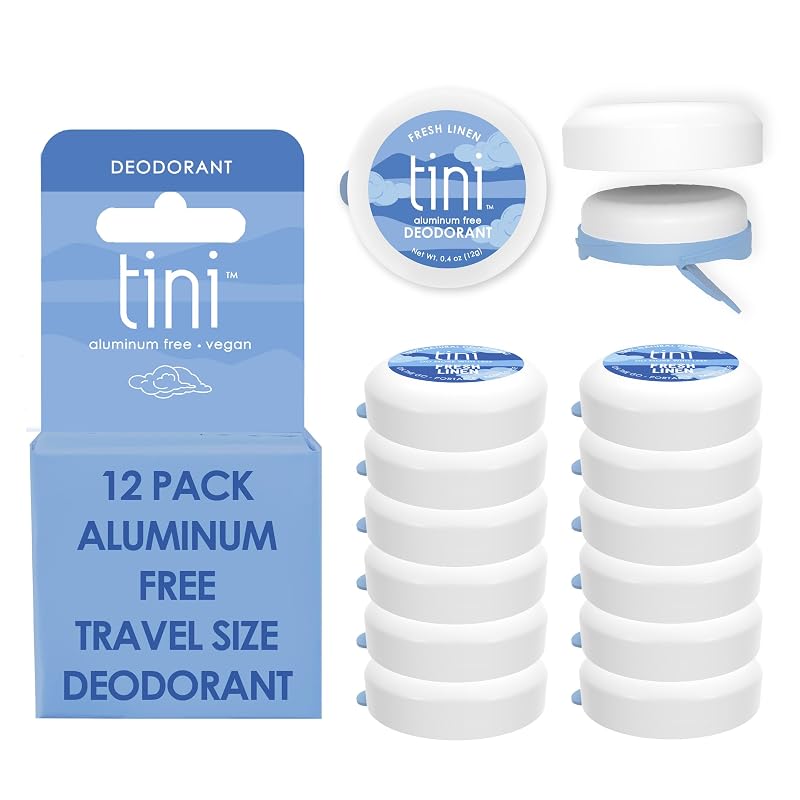 Desodorante TINI Naturals Mini Fresh Linen sem alumínio, Pacote com 12