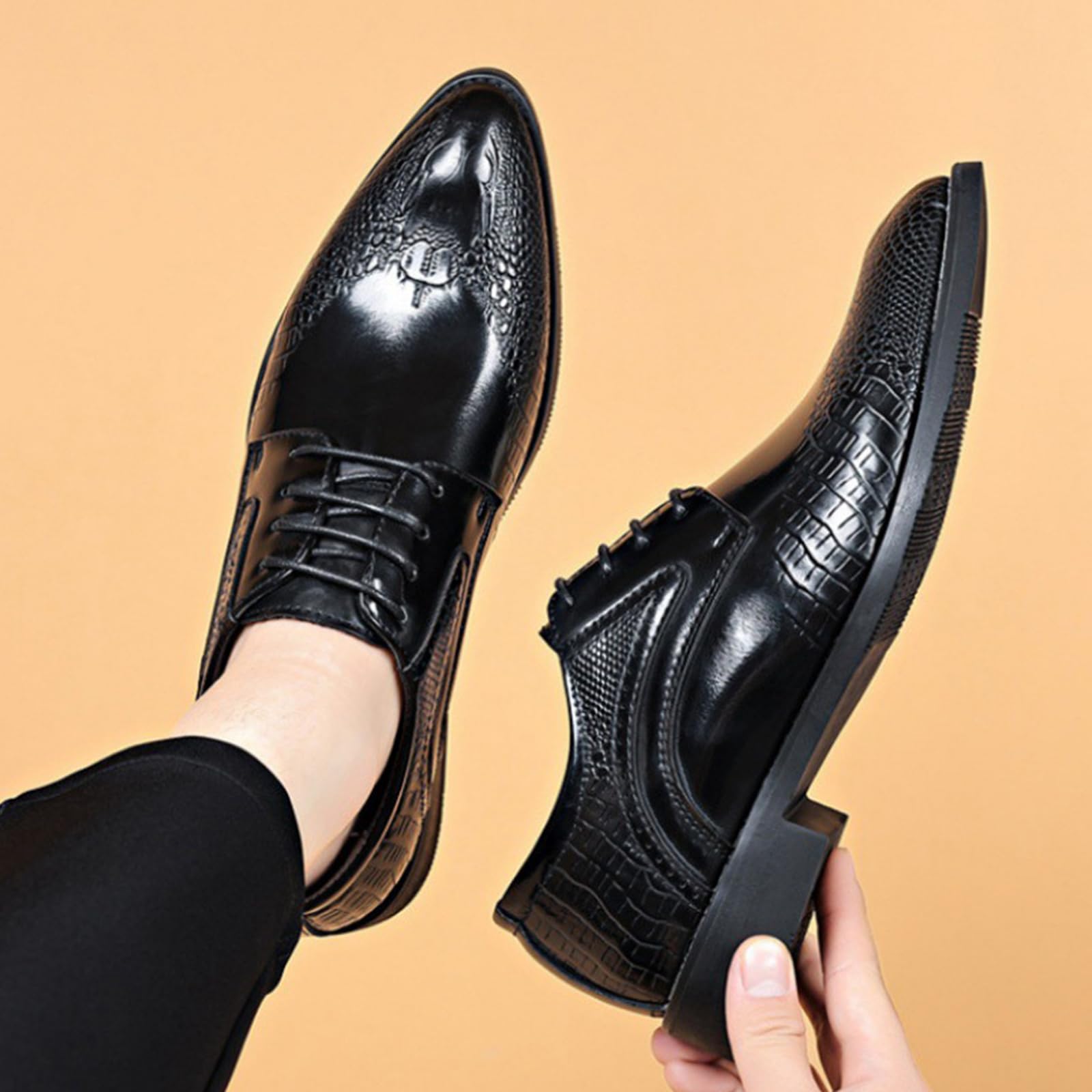 Scarpe Oxford da Uomo Stringate Scarpe Matrimonio in Pelle Antiscivolo