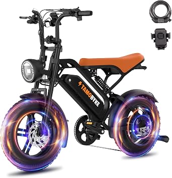 Tamobyke T16 Electric Bike for Teens & Childs, 1000W Motor 48V15.6Ah Removable Battery, 30MPH Off-Road Electric Bicycle,16"Fat Tire Ebike for Kids, 7-Speed,Dual Hydraulic Brakes, Fits Riders 50"-57"