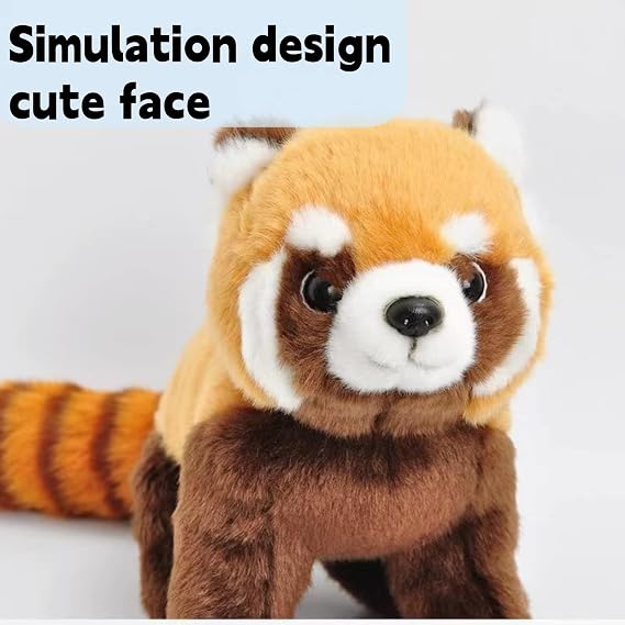 lilizzhoumax Simulation Red Panda Plush Toy 28cm/11”, Realistic Stuffed Animal Cute Red Panda Plush Toy, Super Soft Red Panda Home Decoration Animal Toys, Gift for Friends and Kids
