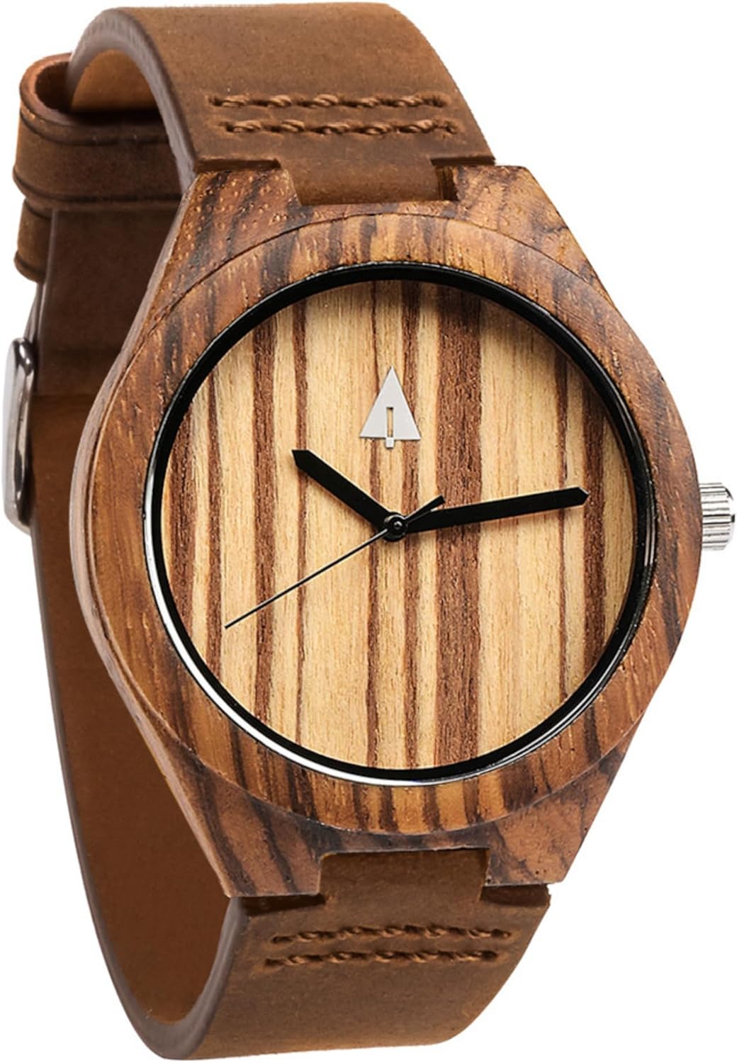 Treehut Wooden Watches for Men, Japanese Miyota Movement, Stylish Exotic Wrist Watch with Adjustable Stainless Steel Buckle, Leather Straps, Watch Made Real Bamboo Wood, Relojes para Hombre