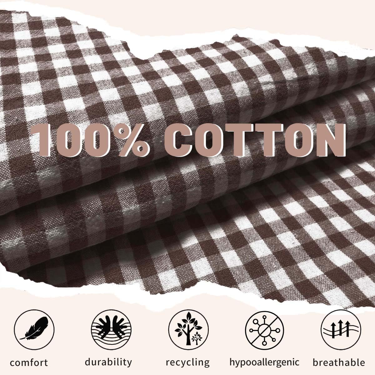 Women Gingham Striped Pants Cotton Ruffle Pajama Lounge Pj Bottoms Plaid Trousers Summer Clothes Fashion Outfits - Image 2