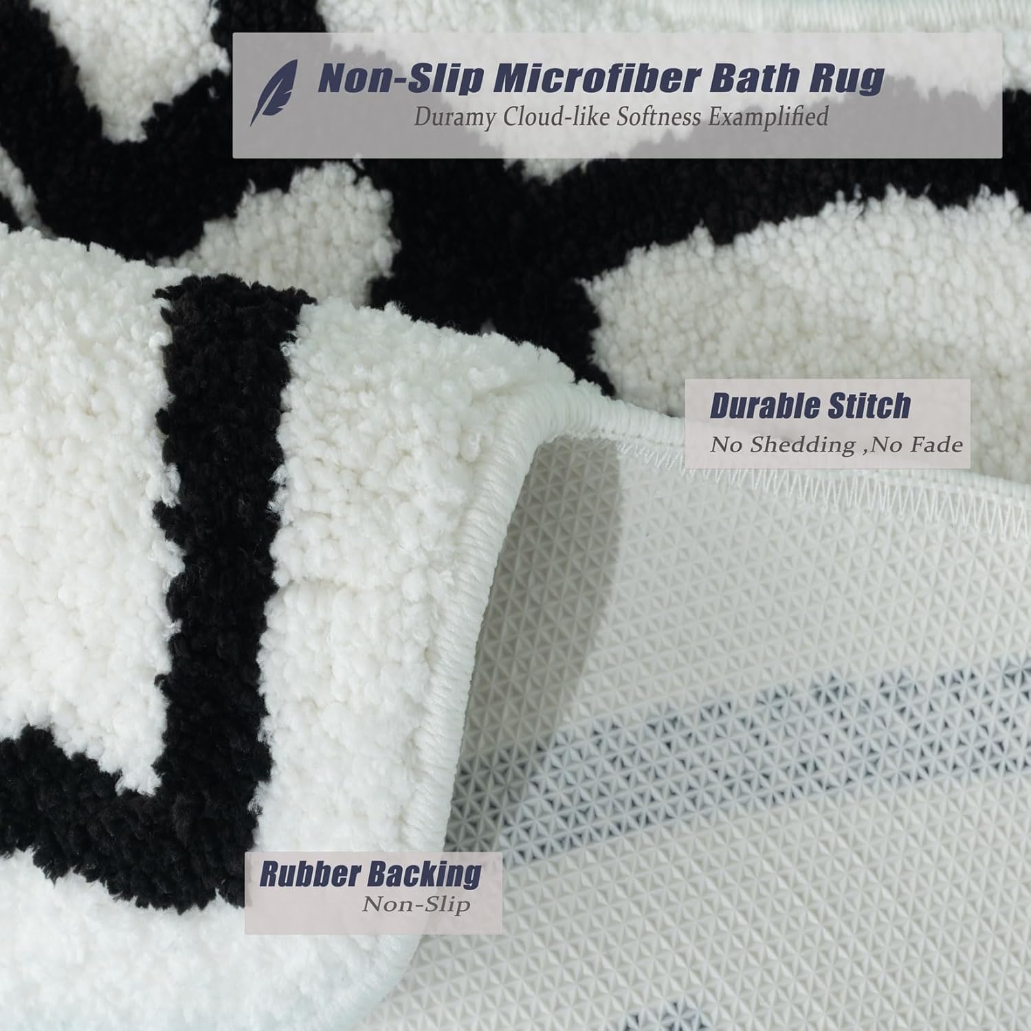 White Bath Mat for Bathroom Non Slip, Cute Bathroom Rugs Coquette Bow Rug Plush Microfiber Bath Rug, Small Washable Absorbent Bath Mat for Sink Girl's Bedside Preppy Room Decor 30"x24"
