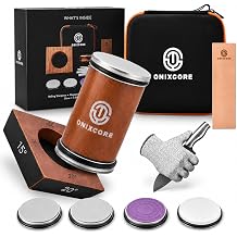 Rolling Knife Sharpener Kit, Magnetic 4-Angle Base, 3.86" Longer Wooden Roller, Manual Knife Sharpening System with 15, 18, 20, 22, 4 Diamond & Ceramic Grit Discs, Leather Strop