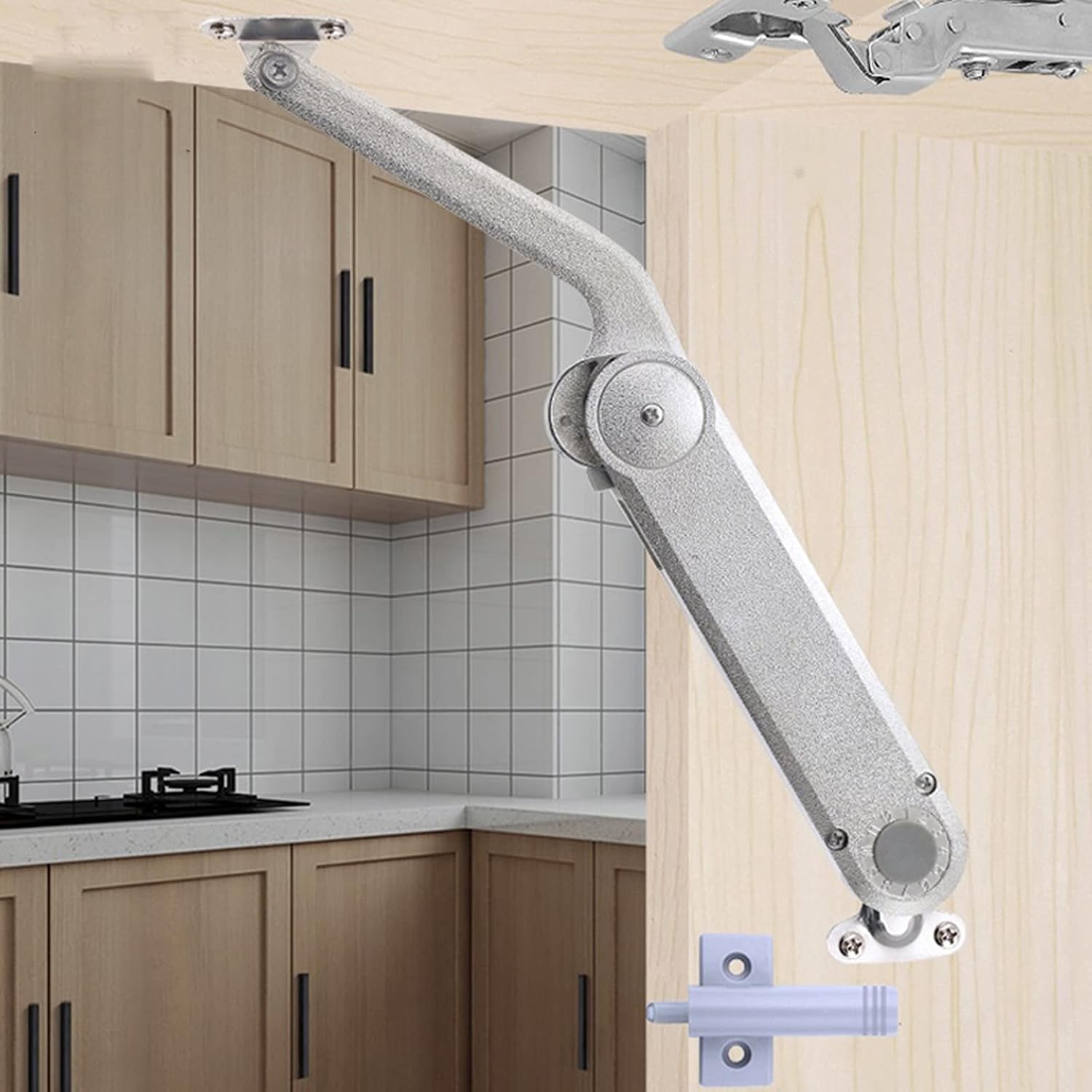 1PC Strength Hydraulic Kitchen Cabinet Hinge, Cabinet Door Lift Random Stop Support Rod Air Spring Furniture Hardware