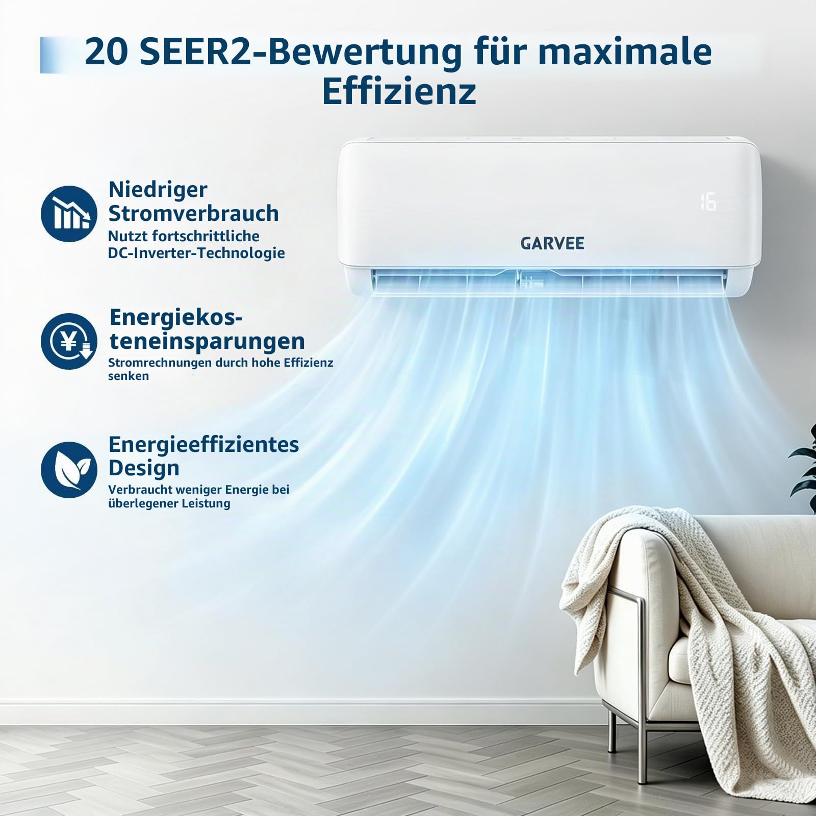 Fest installierte Split-Klimaanlage, 18000 BTU