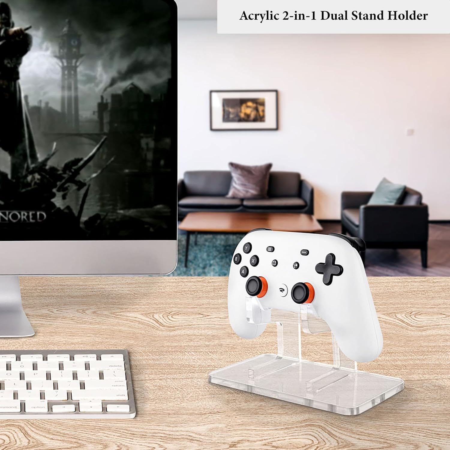 Linkidea Acrylic Assembly Stand, Compatible with Xbox, PlayStation, Steam, Switch, PC Controller, Gaming Table Storage & Decoration Rack (Clear) - Image 6