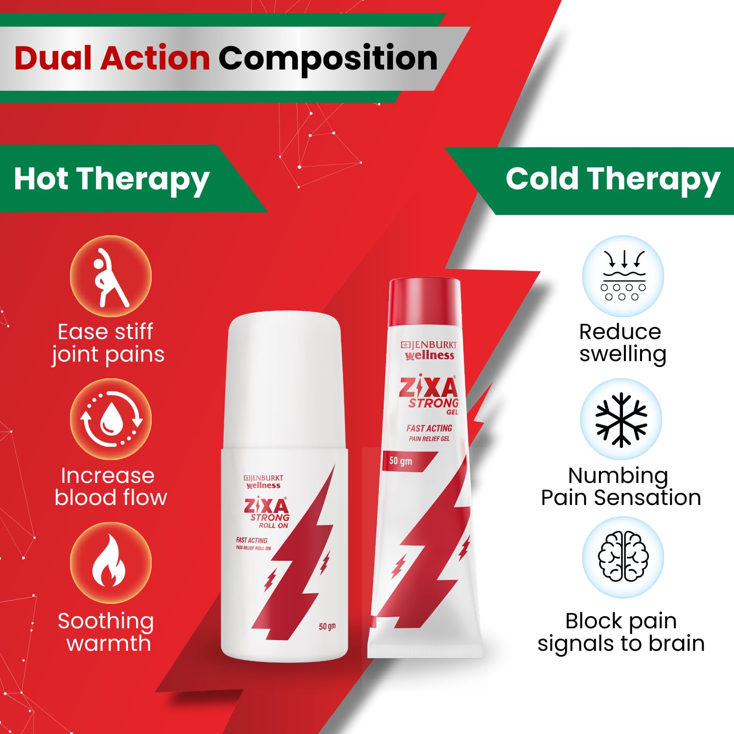 Zixa strong roll on (50ml) + gel (50g + 5G): muscle pain, knee pain, joint pain, shoulder pain, body pain, body pain, leg pain, and rapid pain relief for back pain-6 effective plants with active active acting hot and cold therapy ( + rolls) Zixa strong roll on (50ml) + gel (50g + 5G): muscle pain, knee pain, joint pain, shoulder pain, body pain, body pain, leg pain, and rapid pain relief for back pain-6 effective plants with active active acting hot and cold therapy ( + rolls)