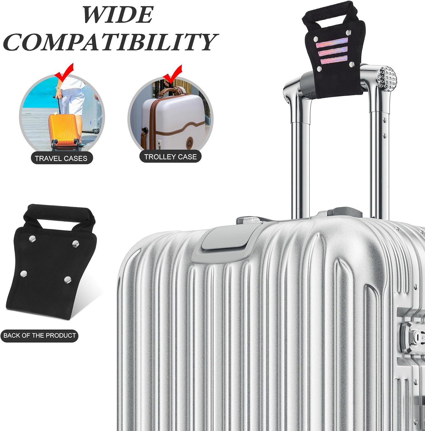Travel Luggage Handle Grip Replacement Detachable Design with Anti-pressure Nylon and Metal Material for Easy Cleaning, Comfortable Handle Wrap for Business Trips and Standing image 3