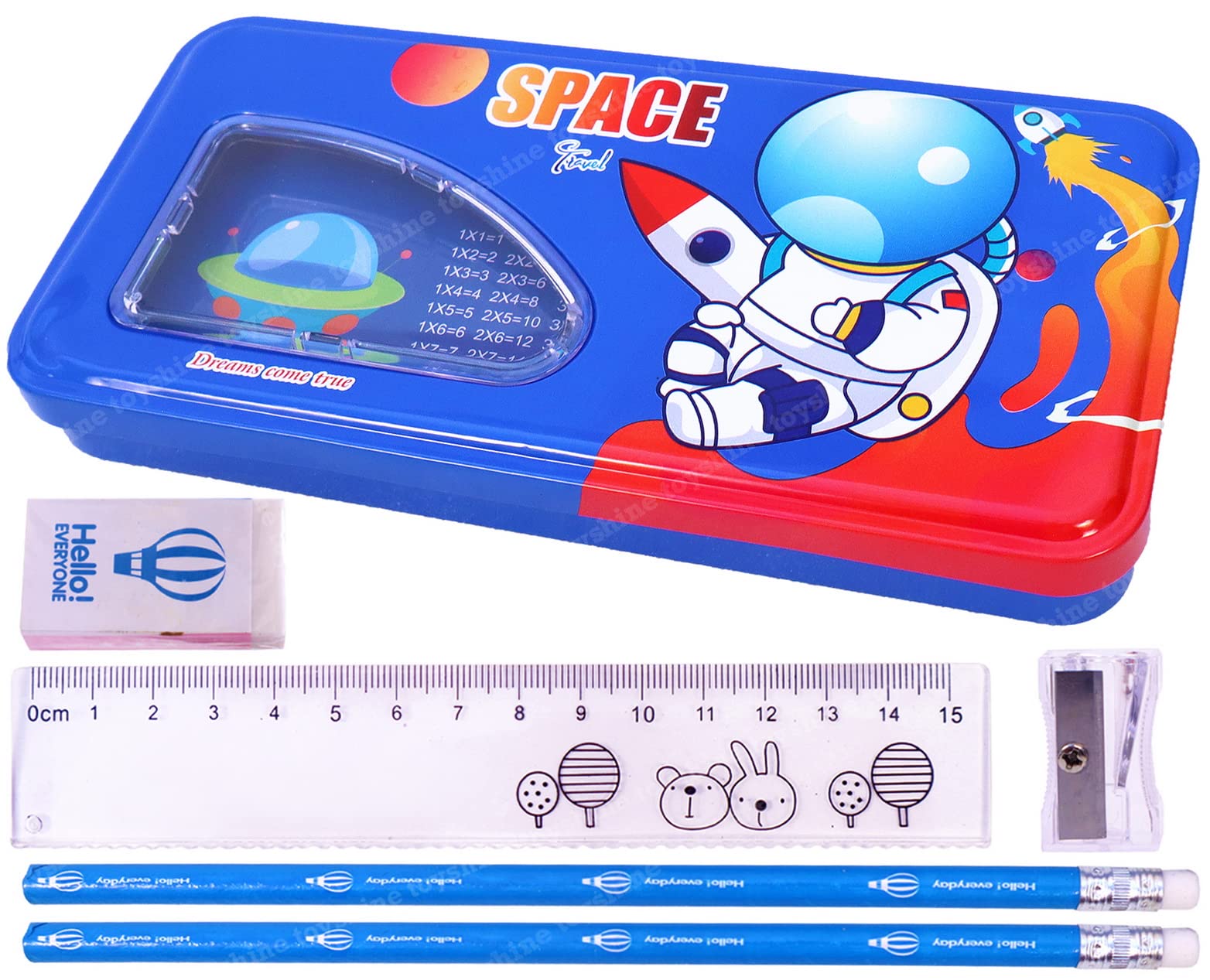 Toyshine Space Metal Pencil Box, Pencil Case Double Comparment for Kids with Stationery - Space (B0B3TWJ5CT) Amazon Price History, Amazon Price Tracker