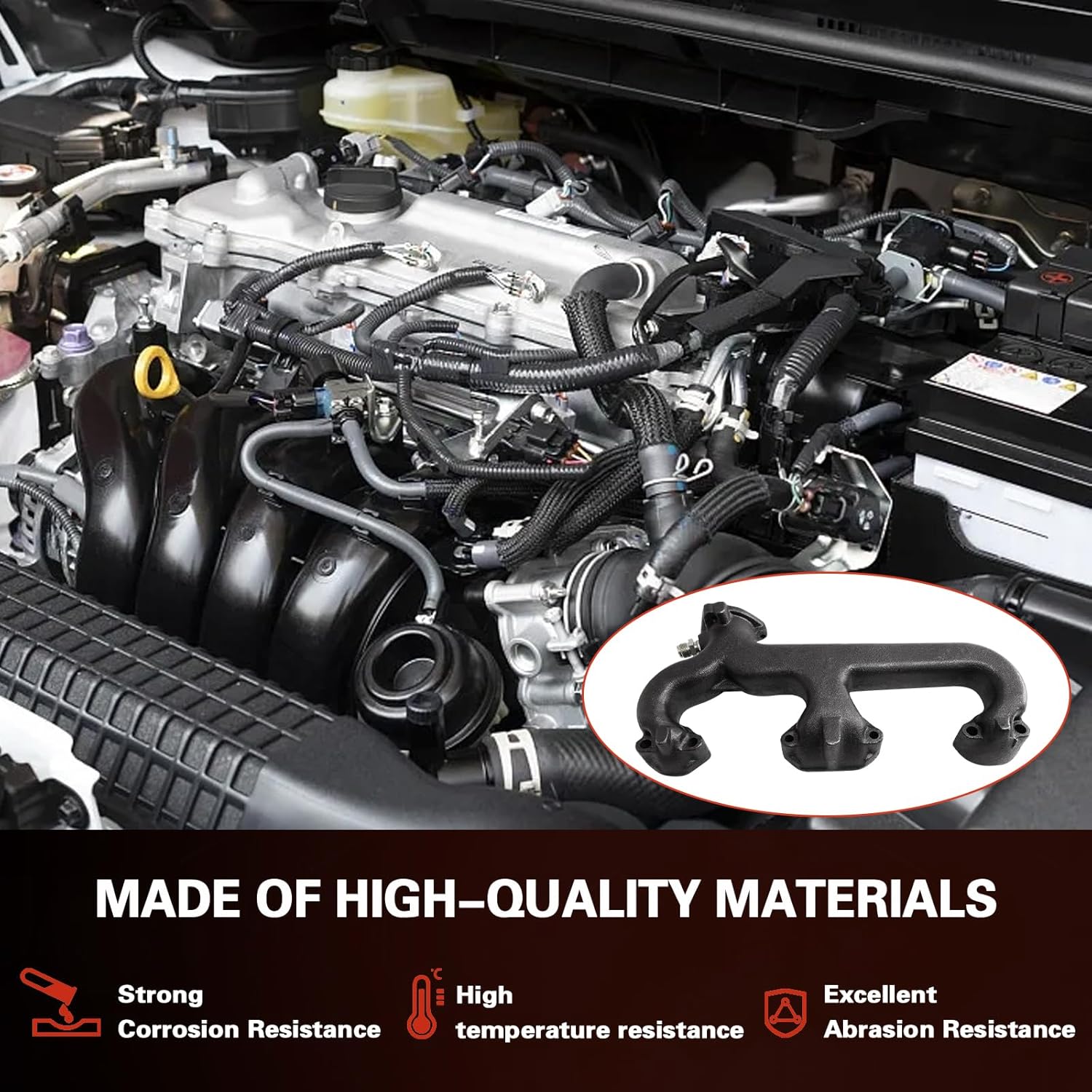 Right Exhaust Manifold Kit with Tiltmaster 1996-2003 5.7L V8, Forward 1996-2003 5.7L V8, P3500 1996-1999 5.7L V8, NPR 1996-2003 5.7L V8, FasTrack FT 2002-2004 5.7L V8, OE: 674-860 EPA