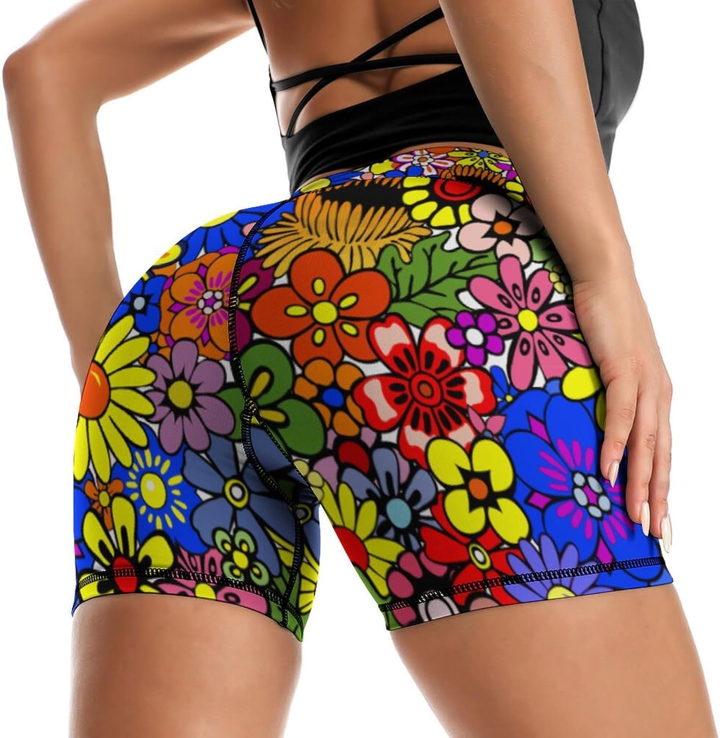 Yoga Shorts for Women High Waisted Biker Shorts Gym Athletic Running Workout Yoga Pants - Image 4