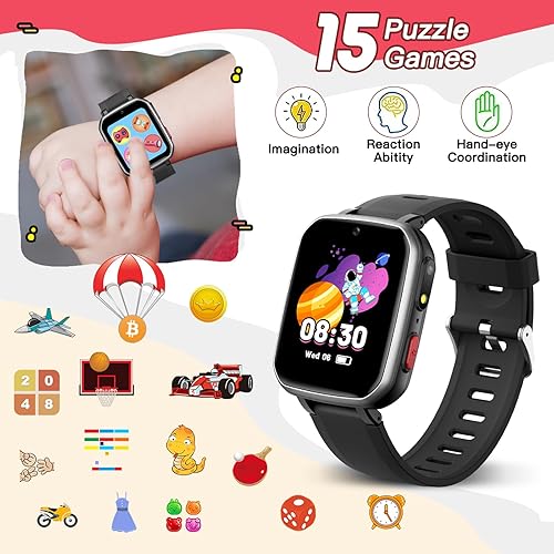 Miniatura 5 de Butele Juguetes electrónicos de aprendizaje para niños, sistema de aprendizaje, reloj inteligente regalo para niñas y niños de 6 a 12 años, 15