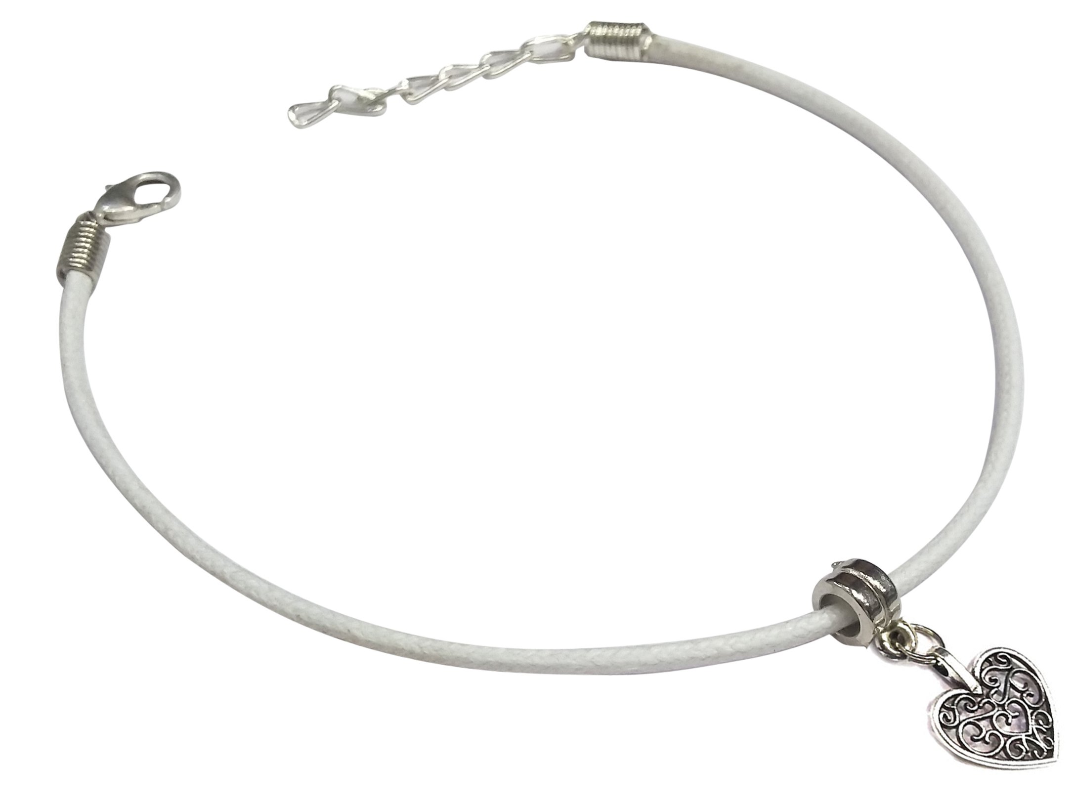 GURJARI JEWELLERS Carving Heart White Leather Anklet for Women/nazariya anklet (B0778H7D55) Amazon Price History, Amazon Price Tracker