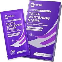 Purple Teeth Whitening Strips,Non Sensitive Mint Flavor Whiting Strips for Teeth,Enamel Safe 32 Strips 16 Treatments