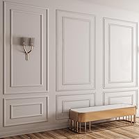 Vista 4 de Pangda Juego de 3 kits de molduras de pared adhesivas estilo capa interior y exterior, panel de zócalo prefabricado para decoración de molduras
