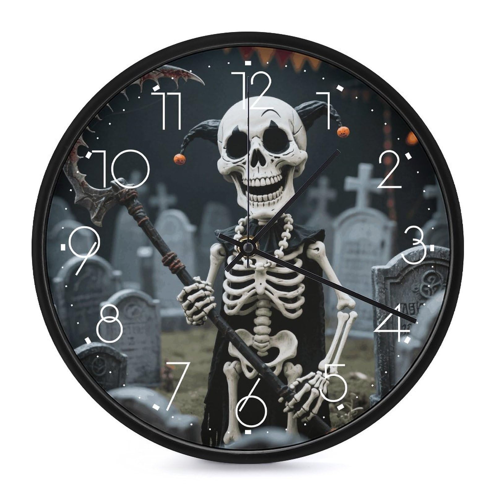 Horloge murale squelette silencieuse et sans tic-tac pour chambre et bureau