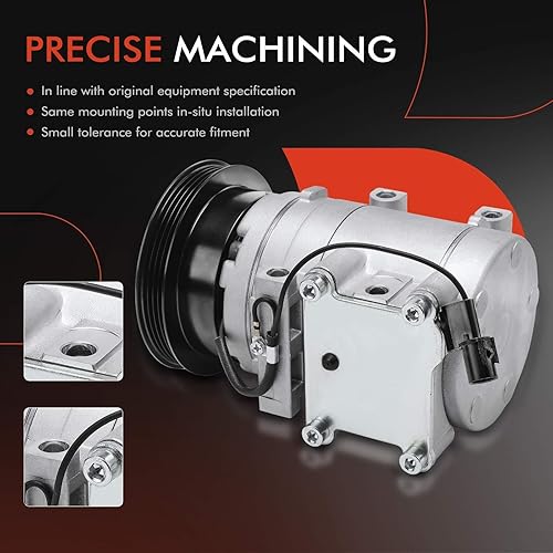 Miniatura 5 de A-Premium Compresor de aire acondicionado con embrague compatible con Kia Sephia 1999-2001, Spectra 2000-2000, 1.8L