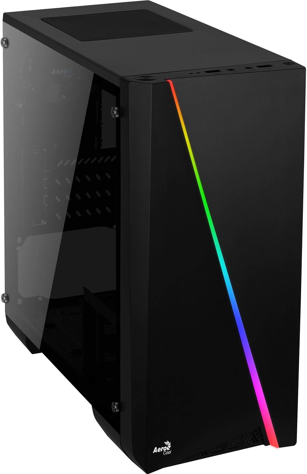 AeroCool CYLONMINI, MicroATX PC Box, RGB 13, Window, 8 cm Fan, Black, única