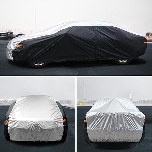 Miniatura 5 de Funda impermeable para automóvil para todo tipo de clima, fundas de automóvil para exteriores con puerta con cremallera, protección contra el viento