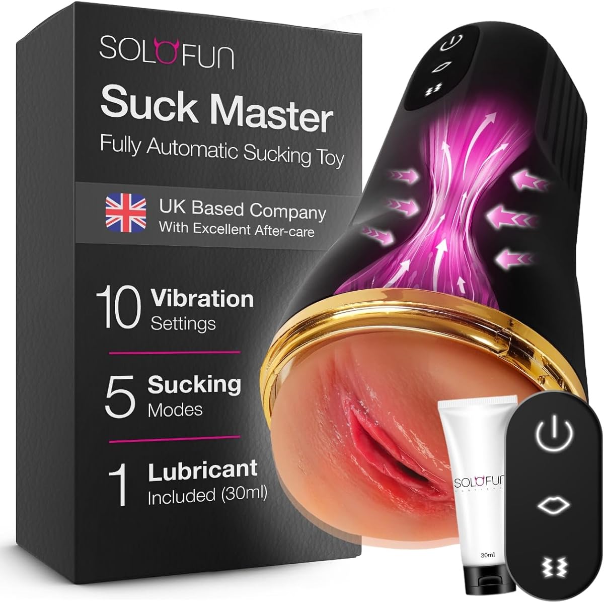 Automatic Sucking Male Sex Toys for Men – SoloFun Ultra Automatic Male Masturbator 10 Vibration & 5 Sucking Modes Realistic 3D Internal Texture for Penis Stimulation